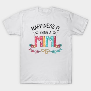 Happiness Is Being A Mimi Wildflowers Valentines Mothers Day T-Shirt